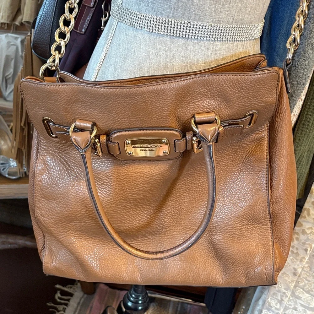 Michael Kors Hamilton Tan Leather Satchel